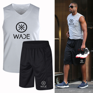 韦德投篮训练服套装跑步热身无袖坎肩宽肩篮球运动球衣篮球服定制