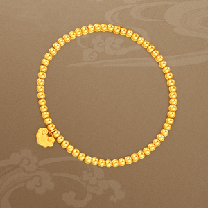 『inherit』 999古法黄金传承手链 小金珠转运珠圆珠足金纯金手串
