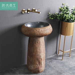 立柱盆一体落地式洗手盆户外庭院柱盆阳台洗脸台水池景祤旗舰店388