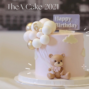 网红可爱小熊翻糖水果淡奶油生日蛋糕同城配送全国定制广州佛山