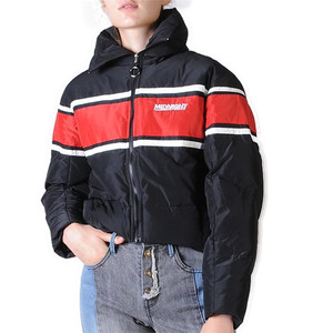 美国 购ground zero 短款拉链保暖拼色时尚男女同款羽绒服外套