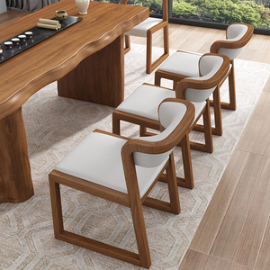 酒店轻奢新中式餐椅茶室实木茶椅泡茶茶台椅子木椅餐桌椅子家用