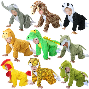 儿童动物演出服装熊猫小鸡兔子小狗狐狸牛老虎羊猴鼠狼羊猪表演服