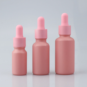 10ml20ml30ml粉色磨砂玻璃瓶子精油分装瓶化妆品瓶滴管瓶