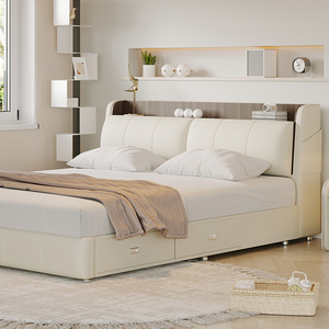 极派现代简约科技布床北欧储物床1.5米高箱床1.8米双人床小户型床
