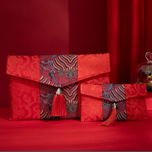 超级大红包订婚专用红包结婚高级婚礼喜气利事封喜字袋绒布改口费