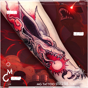 mg tattoo 火影忍者 九尾狐图案动漫卡通暗黑系防水纹身贴纸