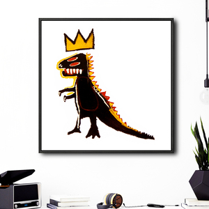 basquiat 巴斯奎特 恐龙 涂鸦 抽象现代民宿酒店工业风装饰画挂画