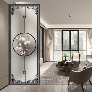 中式玻璃屏风隔断墙