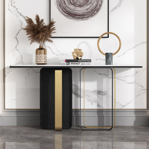 意式风轻奢大理石玄关台现代简约玄关柜走廊靠墙端景台岩板玄关桌