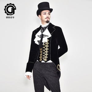 钢铁老爷中世纪复古哥特男装魔术师主持人演出礼服西式正装燕尾服