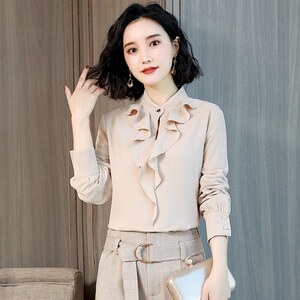 千葵女装贵姿尚静品牌艺燕梦拉勾勾正品2020早春衬衫女长袖韩版荷