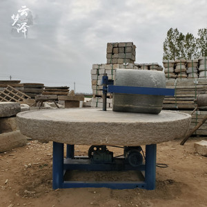 电动石碾子全自动小米石碾机械老石碾子老式商用碾米机石磨碾艾绒