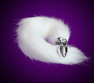 女用sm刑具白狐狸尾巴肛塞后庭自慰器情趣性用品成人肛门拉珠外出