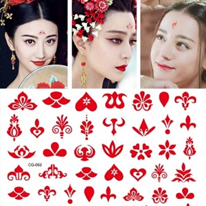 汉服花钿古装额头印花眉心贴古风儿童额贴宝宝美人痣贴额头纸配饰