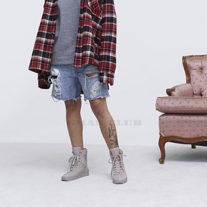 gman高街 fear of god fog 第五季破坏赤耳破洞休闲牛仔裤短裤