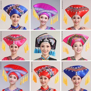 壮族头饰民族风特色帽子新款礼帽三月三表演舞蹈节日头饰特惠包邮