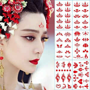 儿童眉心贴花钿额贴新娘古装额头印花汉服古风宝宝头饰纹身贴防水