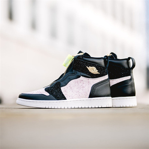 代购正品air jordan 1 high zip新款aj1拉链泼墨金标女休闲篮球鞋