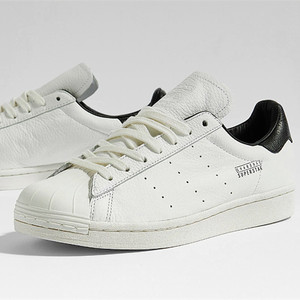 正品adidas superstar pure 城市限定荔枝纹黑白皮贝壳头男女板鞋