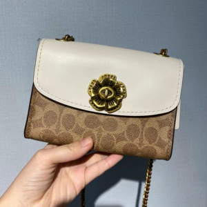 专柜正品现货coach蔻驰白色山茶花链条包parker系列婚包34256