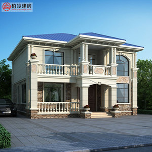 bjjf2568二层欧式别墅设计图纸全套乡村小洋楼新农村自建房经济型