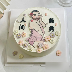 人间美男 猛男 男士恶搞 搞笑蛋糕糯米纸糖纸巧克力转印纸打印