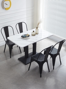铁皮椅子欧式铁艺餐椅工业风户外休闲靠背椅商用咖啡茶餐厅餐桌椅