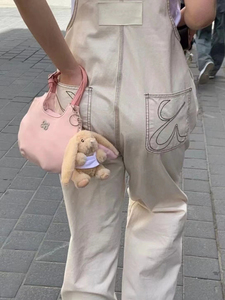 韩国小众glowny真丝小包手提包单肩包兔子公仔包包挂饰女包