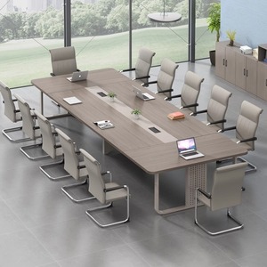 大小型会议桌长桌8人钢架办公桌椅组合现代简约条桌6米会议室桌子