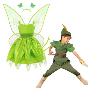 儿童绿色小精灵合唱团舞蹈演出小叮当公主裙服装小飞侠Peter Pan