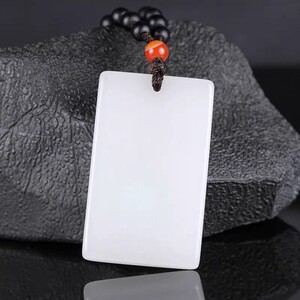 一元拍即将结束天然昆仑白玉羊脂级金丝玉平安无事牌吊坠