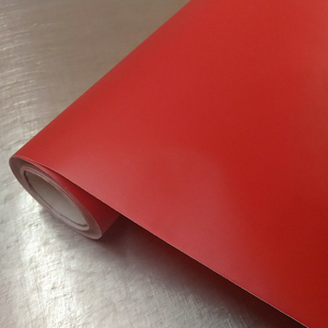 哑光红色 大红 艳红喜庆红不干胶防水贴纸pvc即时贴手工家具柜子