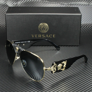 正品Versace范思哲墨镜VE2150Q个性黑金雕花金色大框男女太阳眼镜