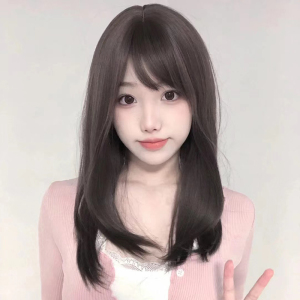 假发女2021年时尚新款中长发网红日系内扣锁骨发减龄自然全头套式