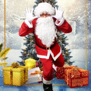 小孩子卧室道具表演服女孩圣诞帽礼品成人圣诞老人服装男士大码