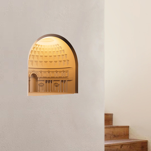 万神殿感应夜灯床头壁灯书房客厅氛围灯走廊墙角石膏灯嵌入式壁灯