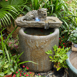 中式庭院喷泉鱼池流水摆件循环水花园装饰招财貔貅吸水兽阳台造景