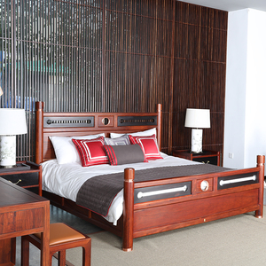 东家新款家具院子实木床现代简约现代东方花梨木铜芯双人床q-ch08