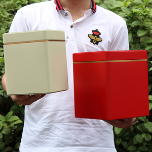 茶叶罐空盒大号家用一斤装老白茶散茶储存罐普洱茶马口铁罐子方形