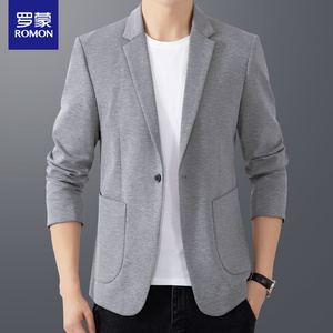 罗蒙春秋季休闲西装外套商务男士修身韩版潮流便装小西服套装上衣