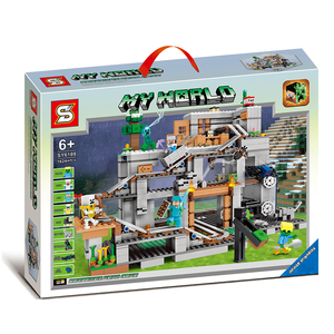 兼容乐高s牌我的世界系列村庄矿井山洞21118儿童拼装积木玩具6189