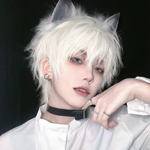 假发男短发全头套式韩版帅气男生白色日系光遇cos基佬万用假毛女