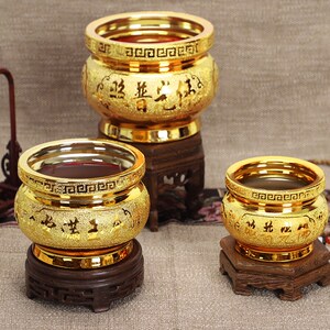 焚香神位菩萨香炉灶公坛圆形香火祖先天神炉灰拜佛灶君盆烧香供香