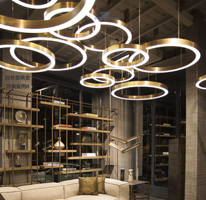 现代简约LED亚克力圆环形吊灯 客厅餐厅非标工程定制个性创意灯具