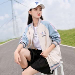 初中女生秋季时尚甜美棒球服外套女大童12岁15六年级学生秋装夹克