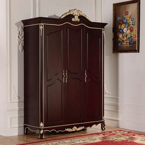 欧米克 欧式实木雕花大衣柜美式新古典酒店卧室衣柜法式衣橱家具