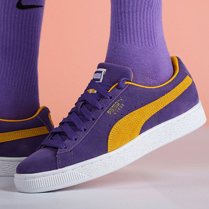 puma彪马男鞋女2021春季新款低帮紫色运动鞋休闲鞋麂皮板鞋380168