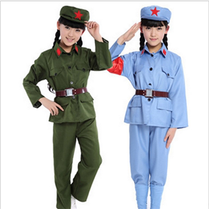 儿童小红军表演服装闪闪红星舞蹈服幼男童八路军的衣服军装演出服