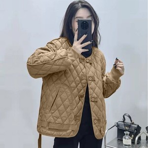 品牌女装撤柜清仓剪标轻薄棉服冬季外套宽松大版菱格棉袄棉衣冬装